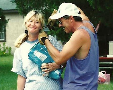 Dad cutting Mom's hair 001